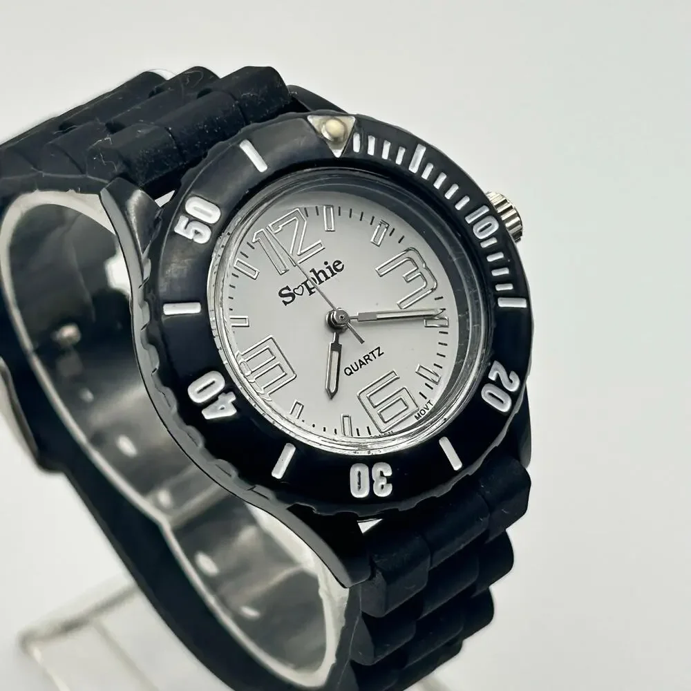 Sophie White Dial Women’s Quartz Watch, Black 35mm Working